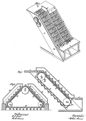 تصویری از ثبت اختراع ایالات متحده # 25076: گردان پله. 1859 اوت 9 صادر شده به ناتان ایمز (Ames)
