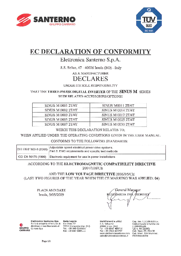 DECLARATION OF CONFORMITY EC Sinus M[1].pdf